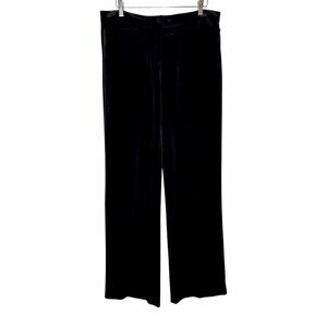 Kors Michael Kors Women's Velvet Pants 10 Eggplant Semi Wide Leg Made in Italy